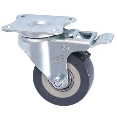 سمال لائٹ ڈیوٹی PU Casters بریک